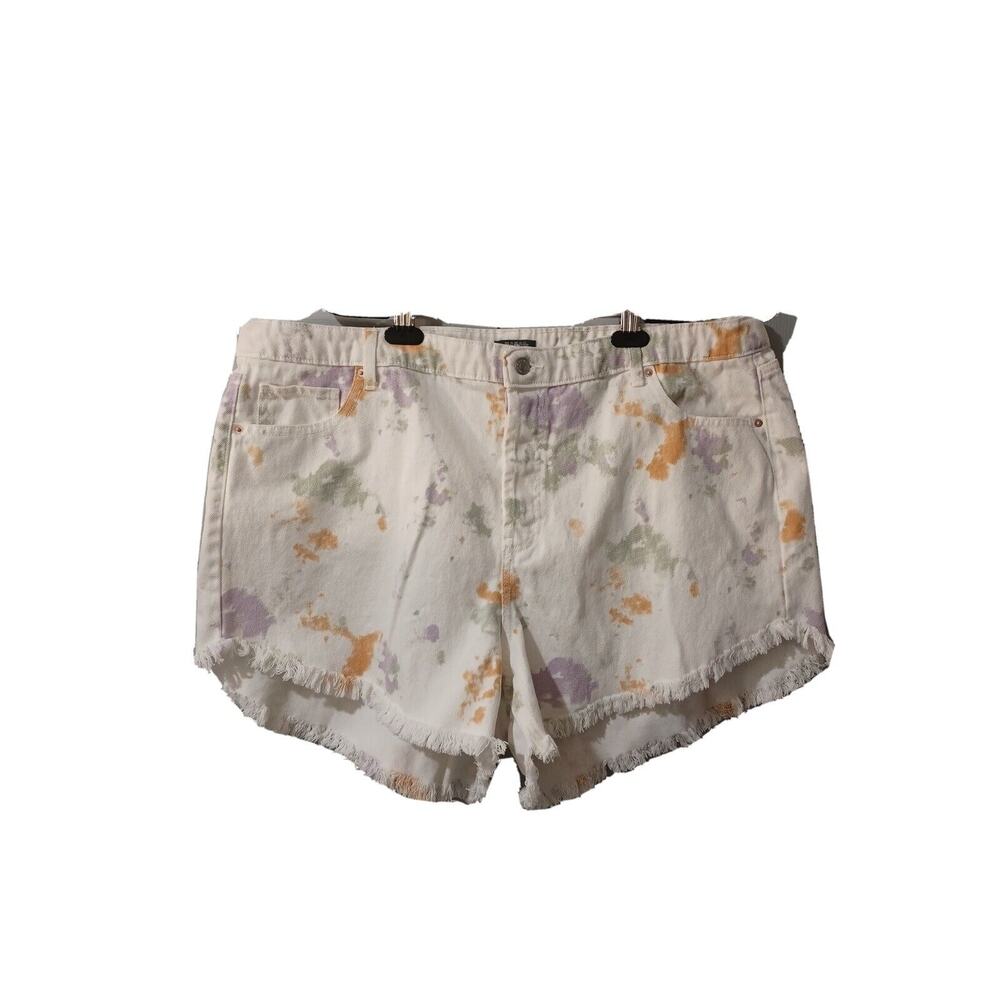 Wild Fable Women's Highest Rise Tie-Dye Frayed Hem Shorts Size 18W Tie Dye